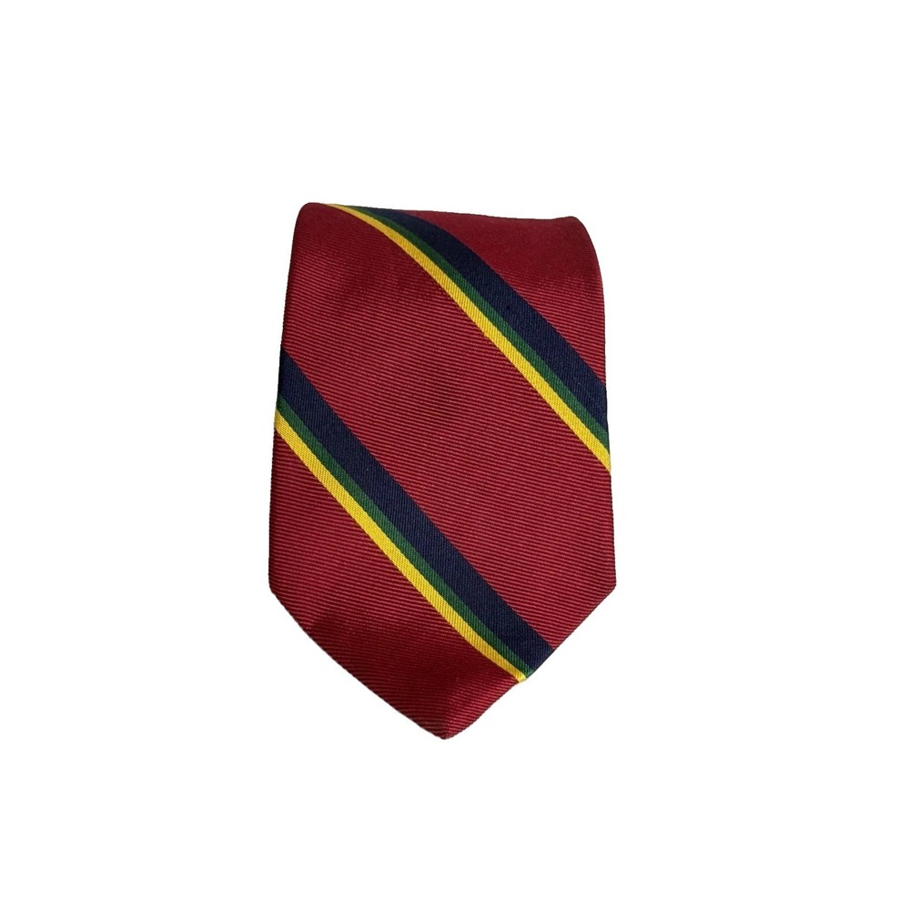 Lauren Ralph Lauren Men's Tie Red Striped Classic Preppy 90's